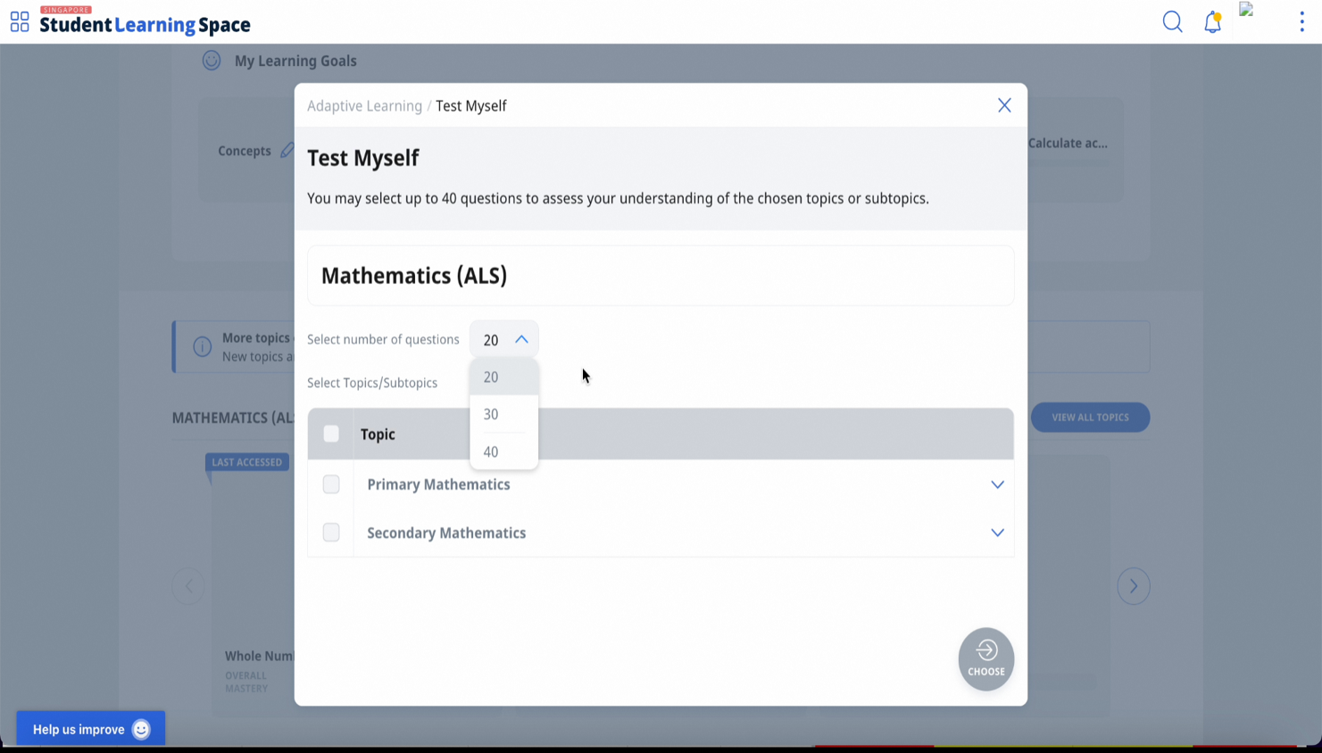 (A1) Access Adaptive Learning System (ALS)