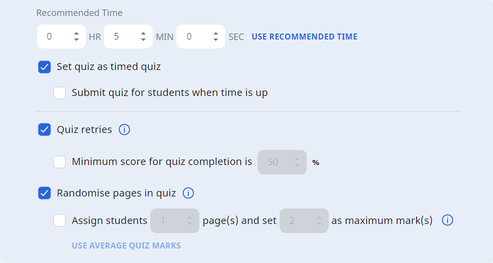 Create Quizzes