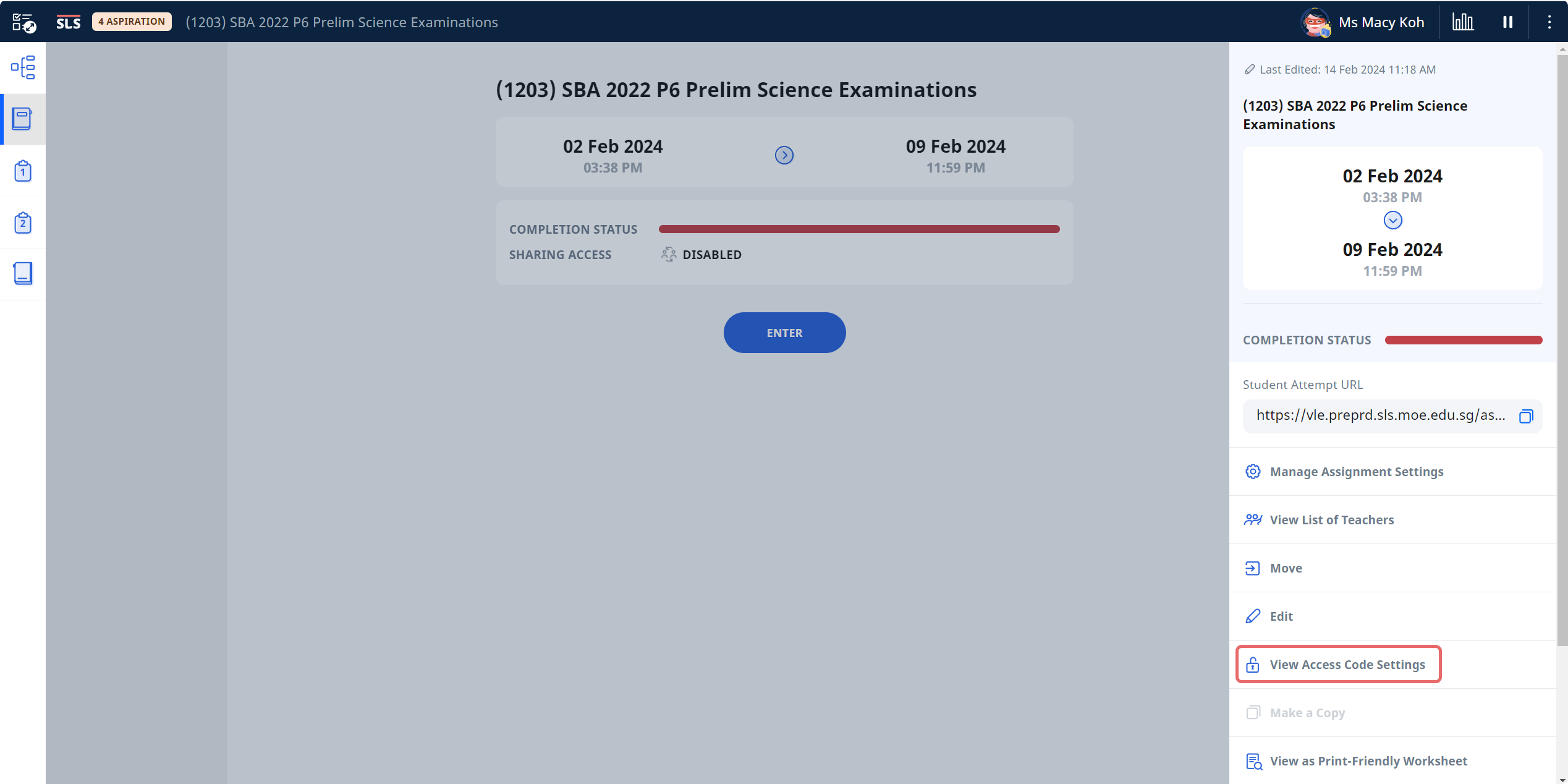Add and View Access Codes