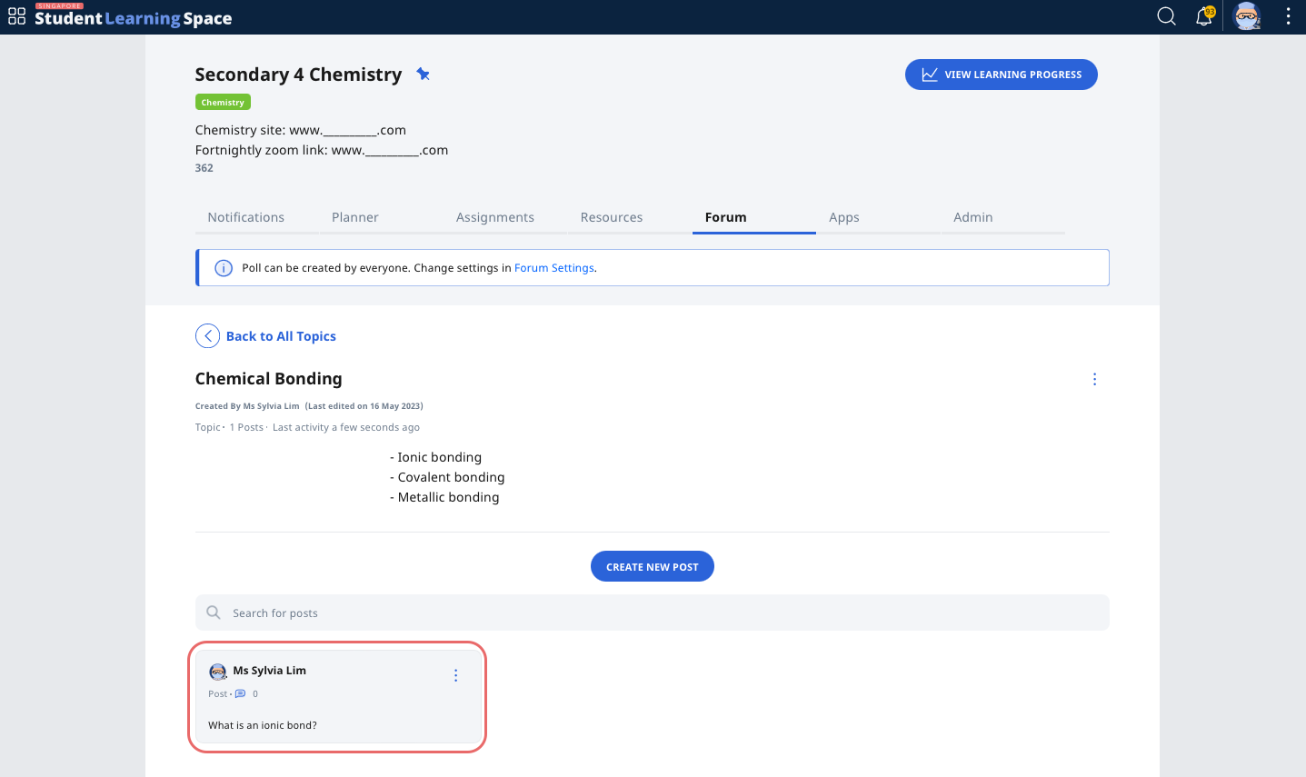 Post and Comment in the Forum