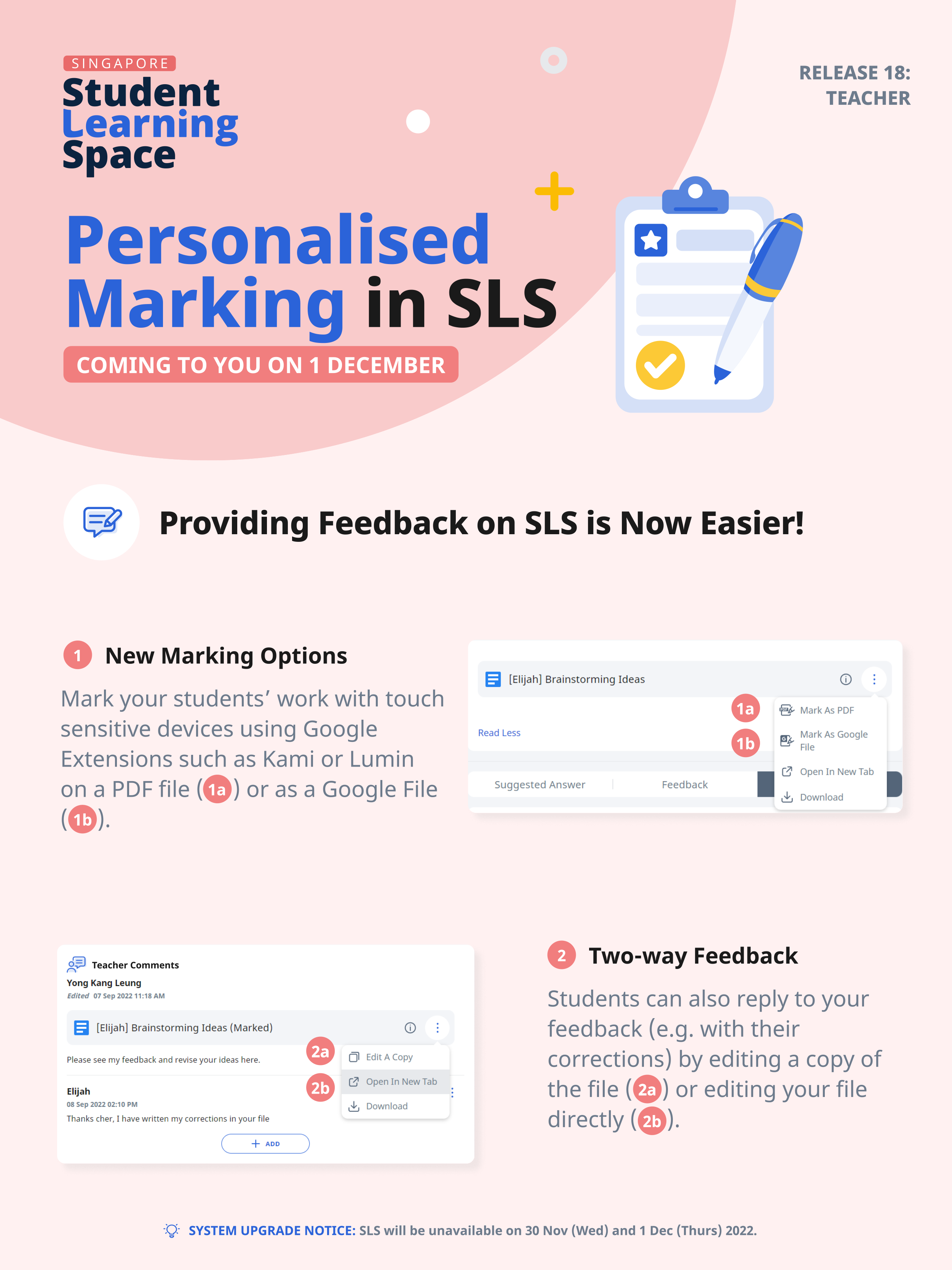 Personalised Marking in SLS